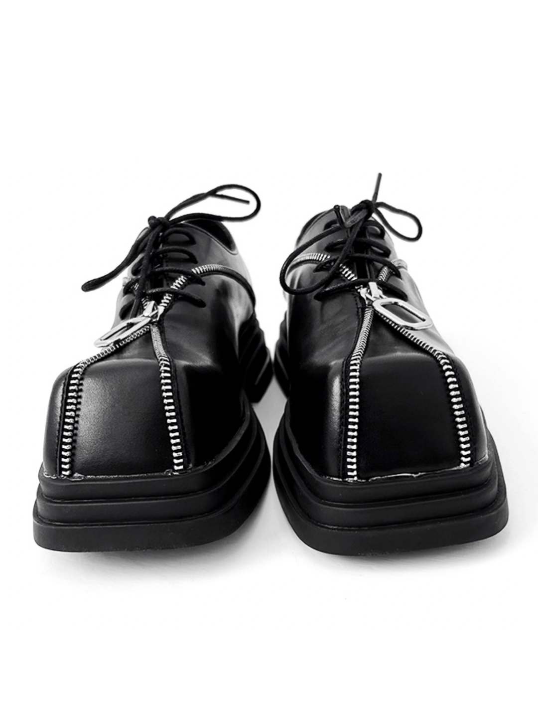 Square head leather shoes S037