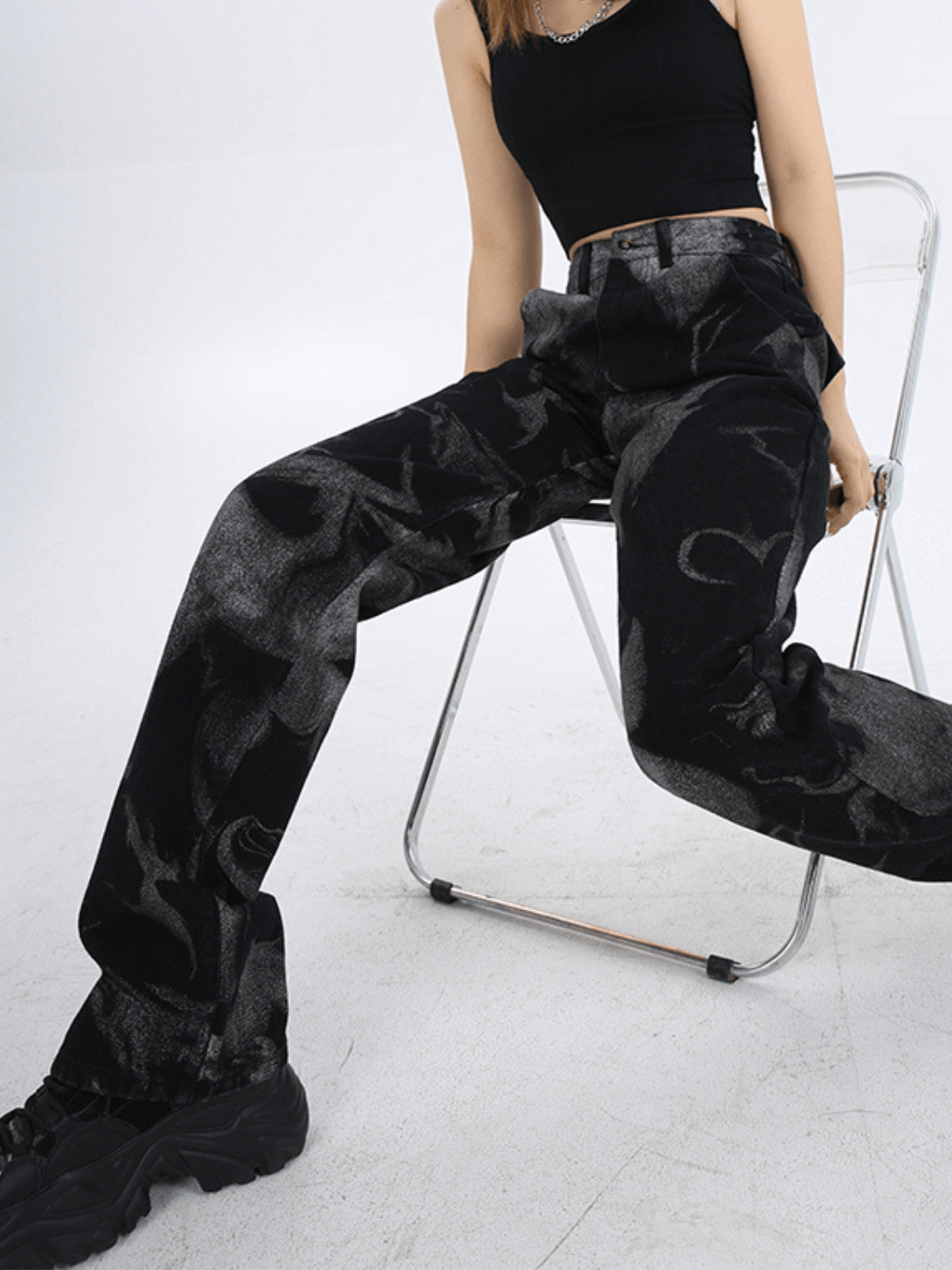 American retro straight jeans B0142