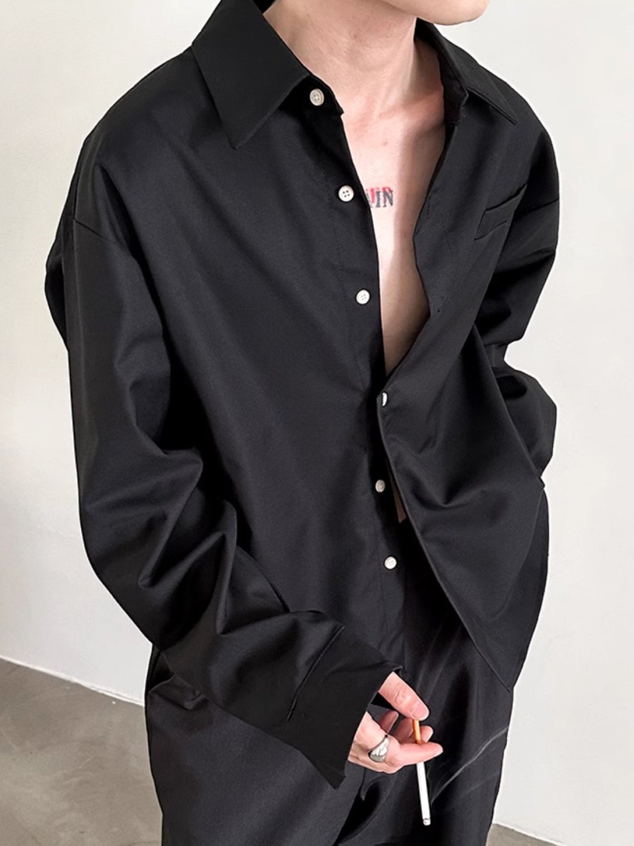 [GENESISBOY] short long-sleeved shirt J0118