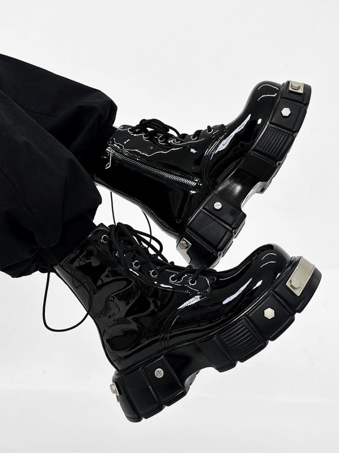 punk zipper biker boots S050