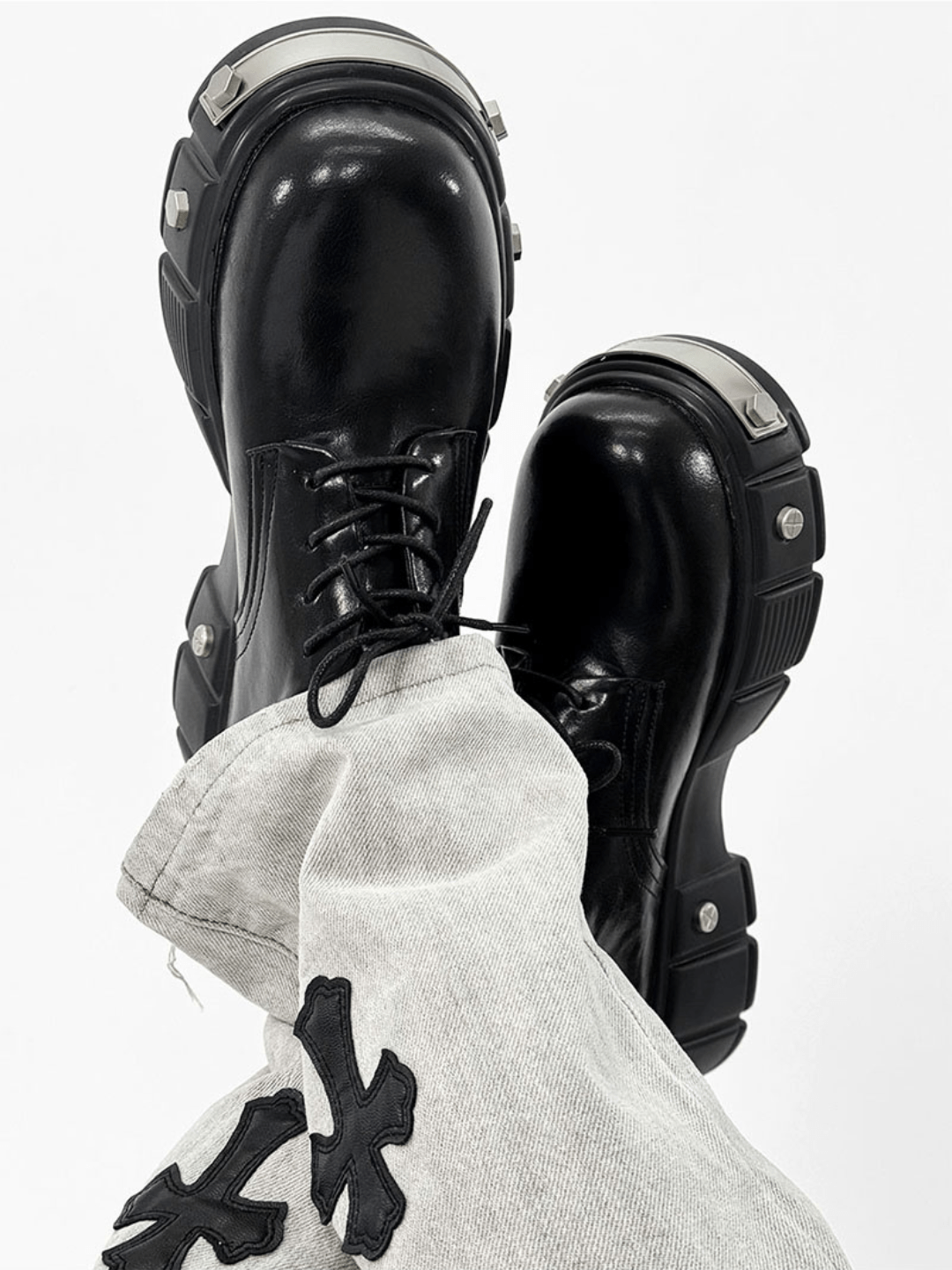 Head Round Toe Leather Shoes S042