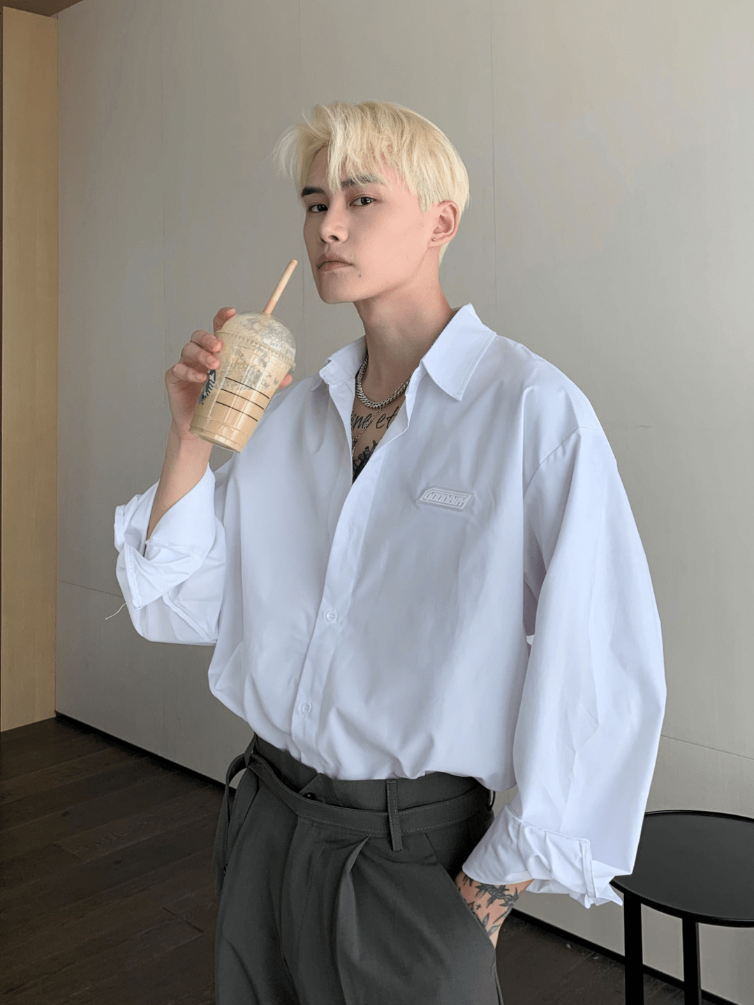 [CUIBUJU] Korean loose oversize casual shirt J0117