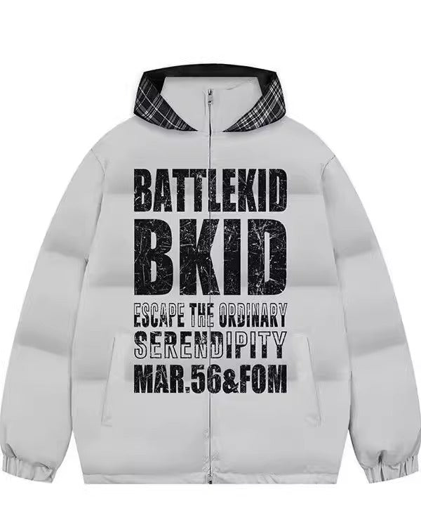 American Letter Print Cotton Jacket T0079