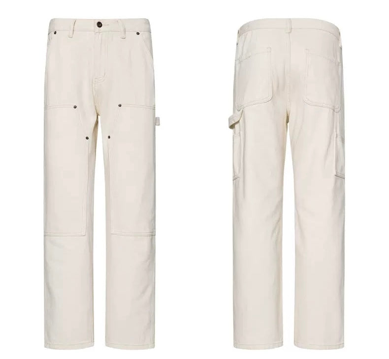 Men’s Off-White Retro Denim Cargo Pants – American Vintage Workwear Style B0075