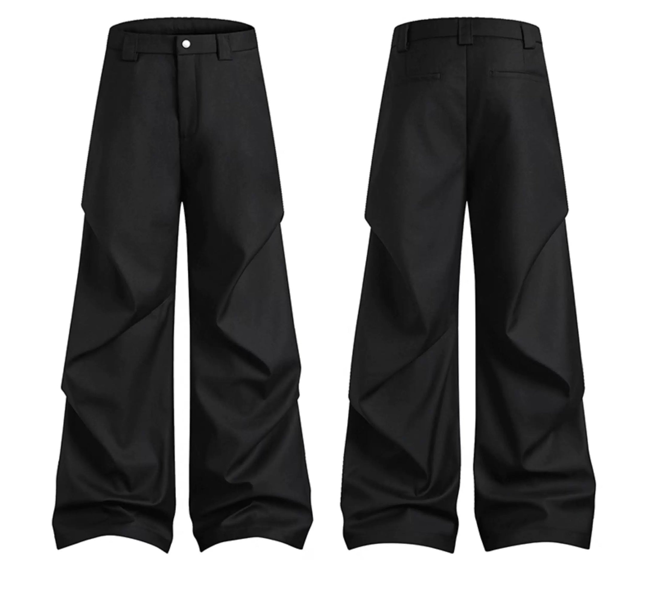 Men’s Pleated Dress Pants – Vintage American Loose Straight Trousers B0049