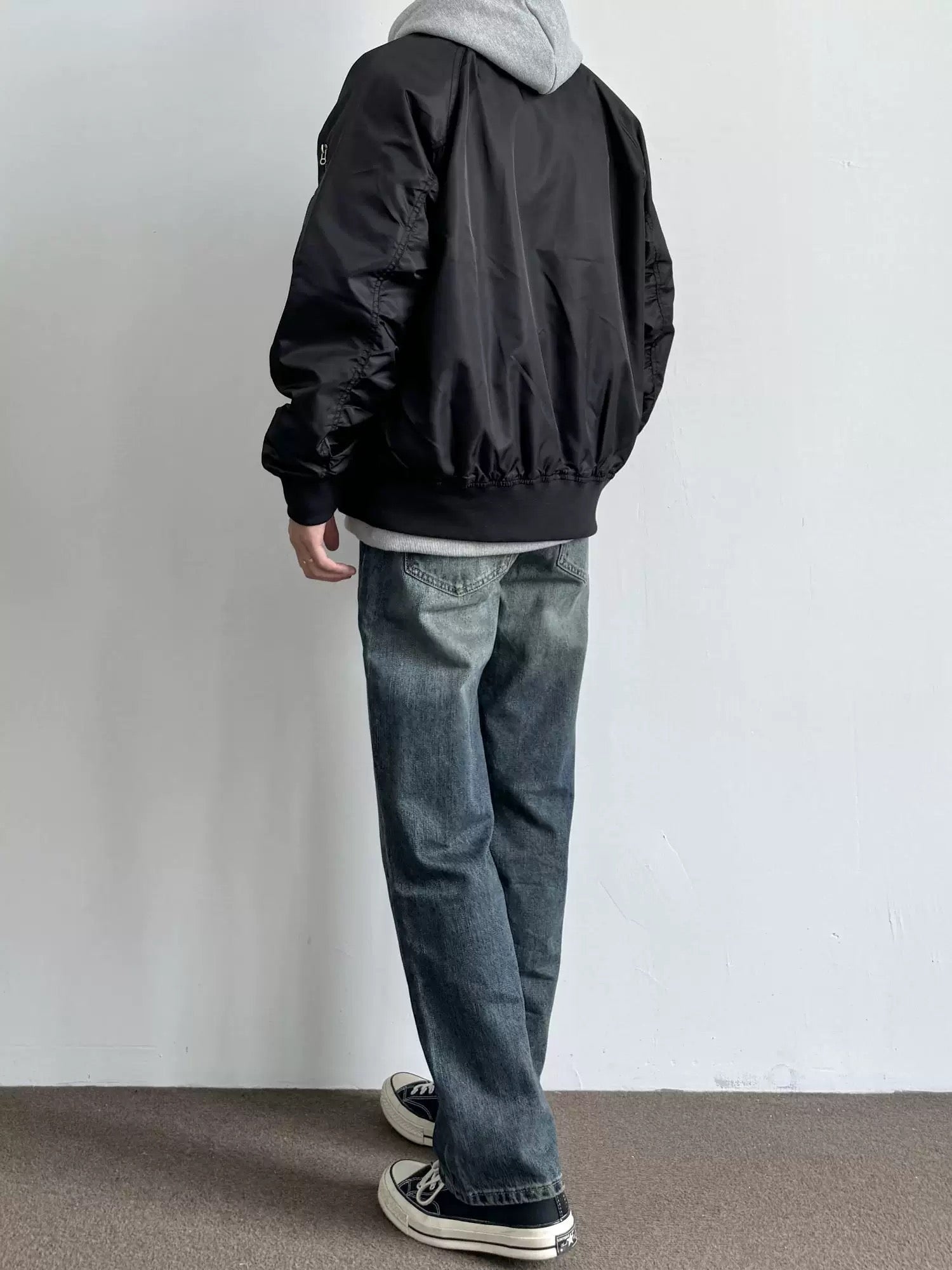 春のヴィンテージベースボールジャケット - アメリカンレトロリラックスフィットバーシティパイロットコート（カジュアルユニセックス）T0030