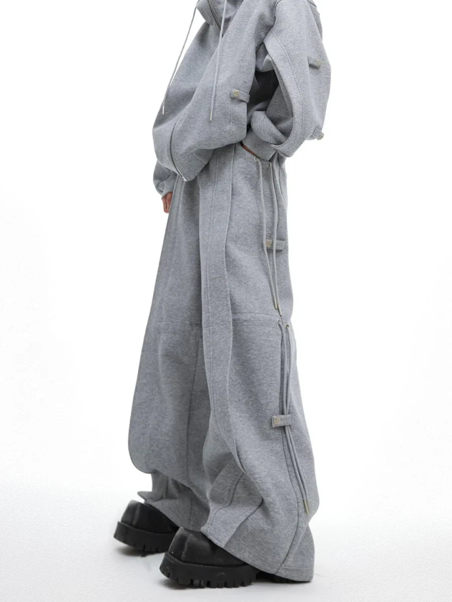 LOOSE HOODED SWEATER JACKET + BOTTOMS S0059