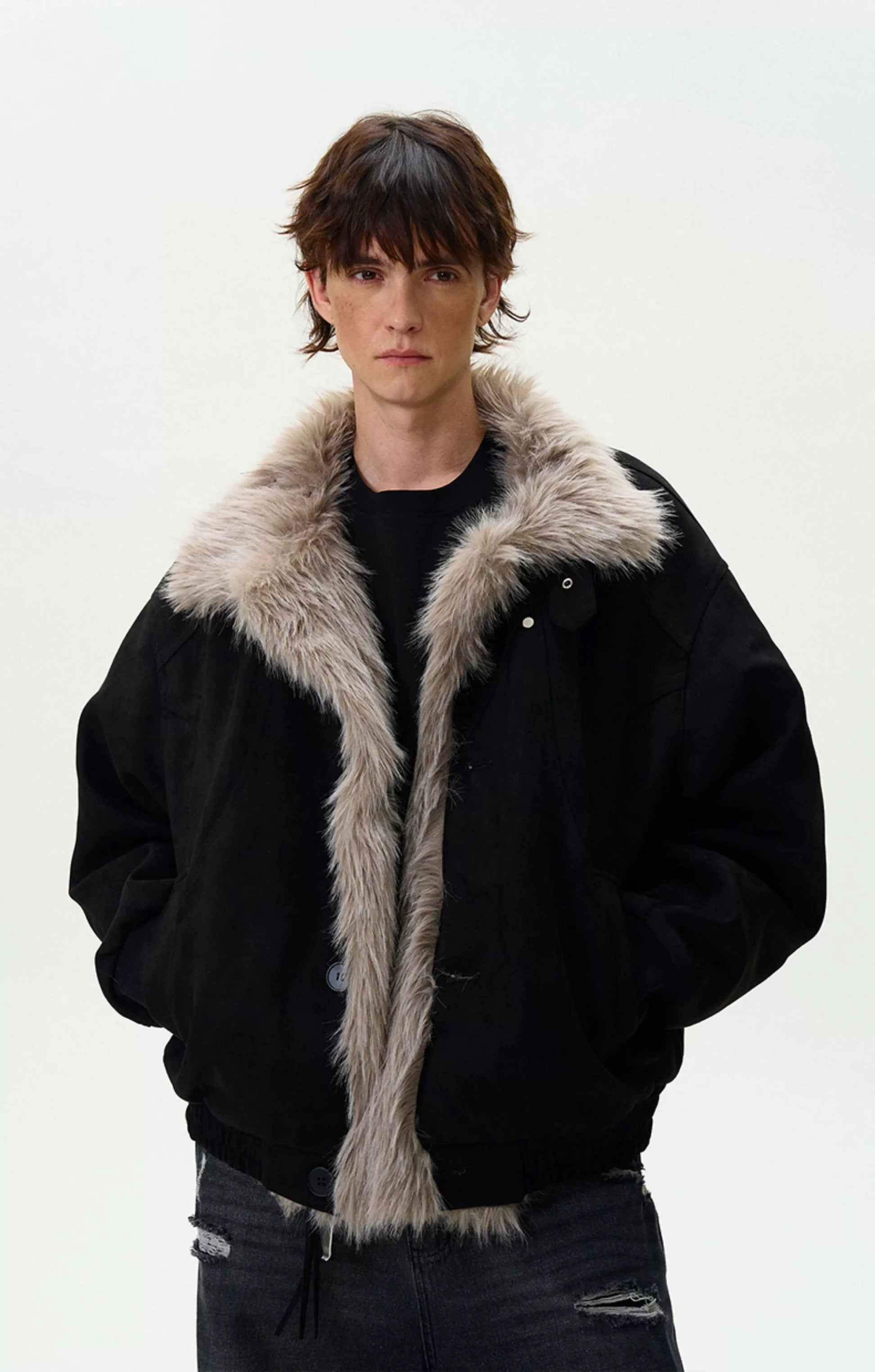 Men’s Vintage Washed Thick Padded Jacket – American Retro Winter Street Coat T0150