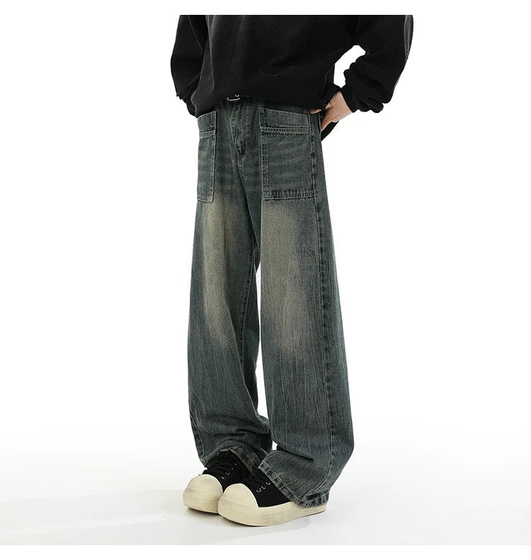 Vaqueros de calle americanos: pantalones holgados vintage B0039