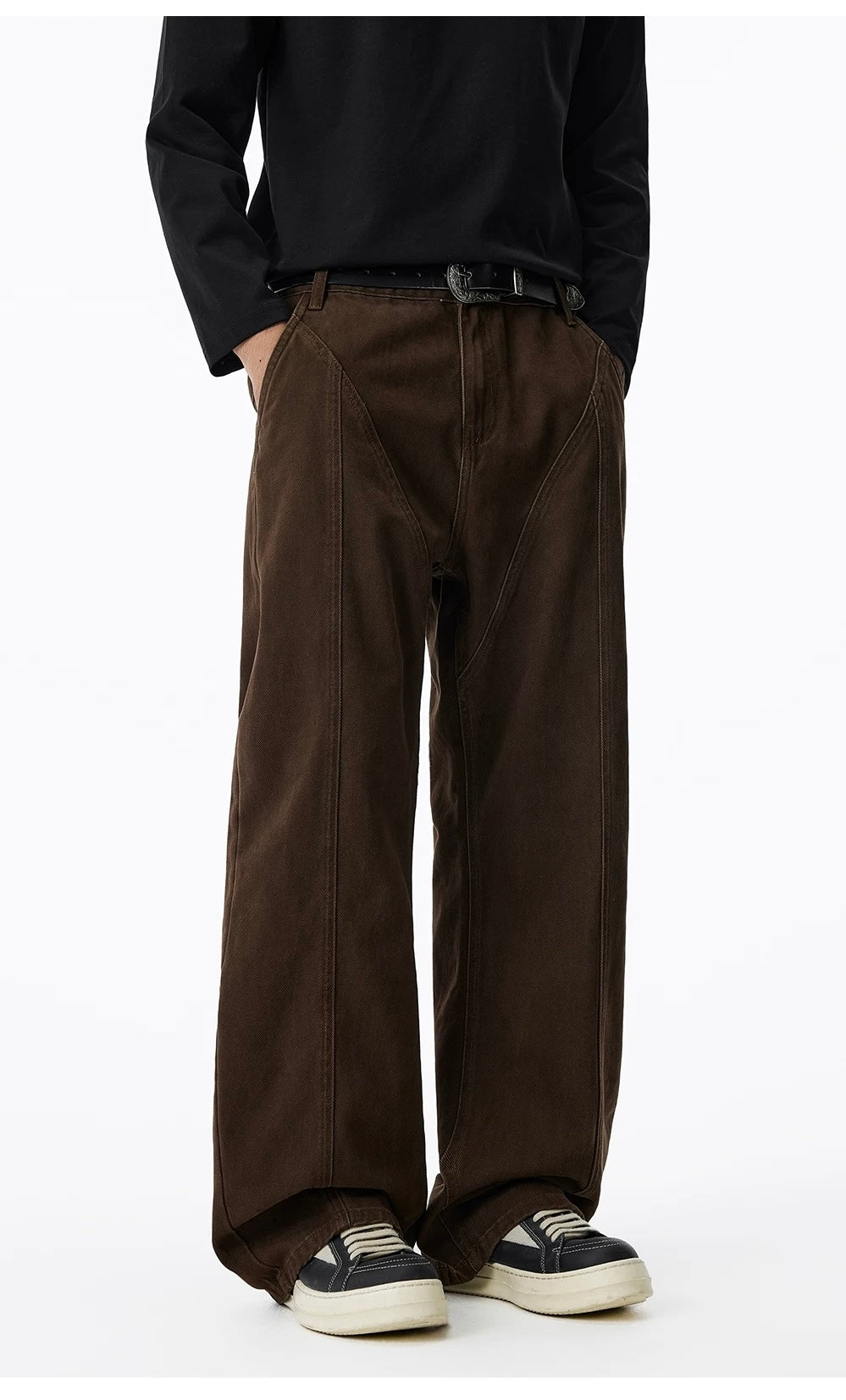 Men’s Vintage American Wide-Leg Denim Jeans B0012