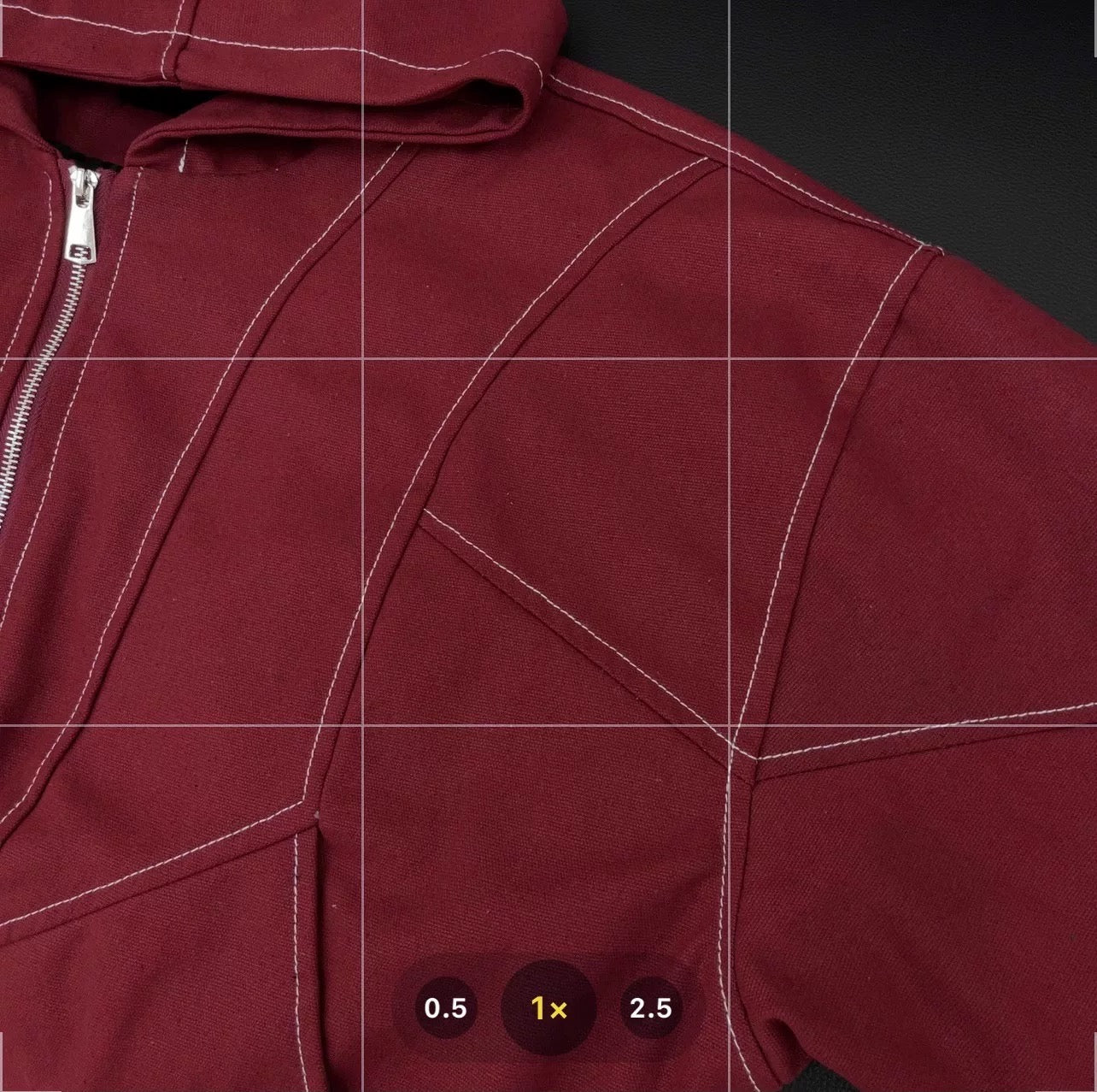 メンズ レッド コントラストステッチ フード付きジャケット - ストリートウェア ショート丈アウターコート T0050