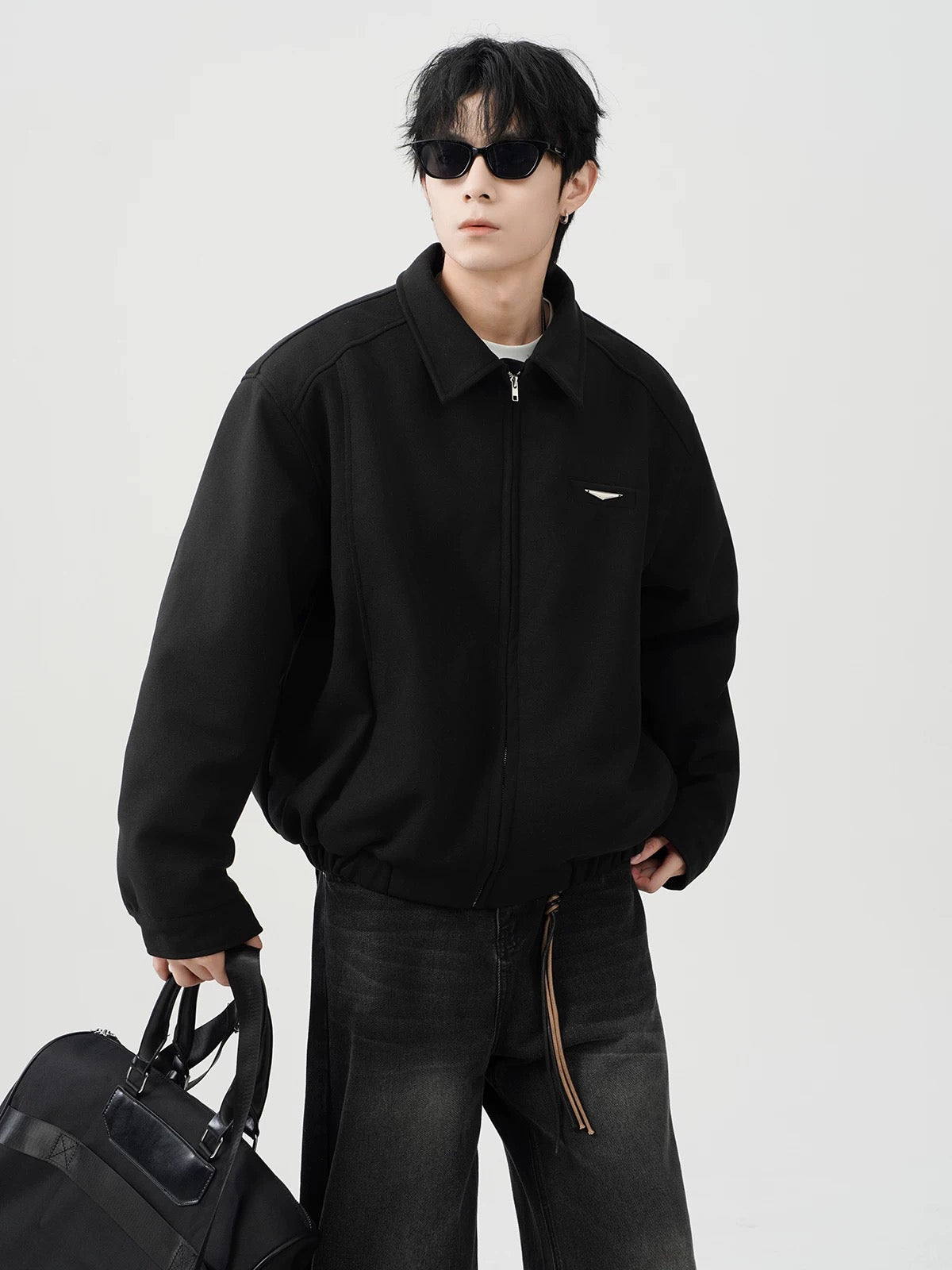 Chaqueta acolchada vintage americana – Abrigo retro de algodón con cuello vuelto para hombre T0022