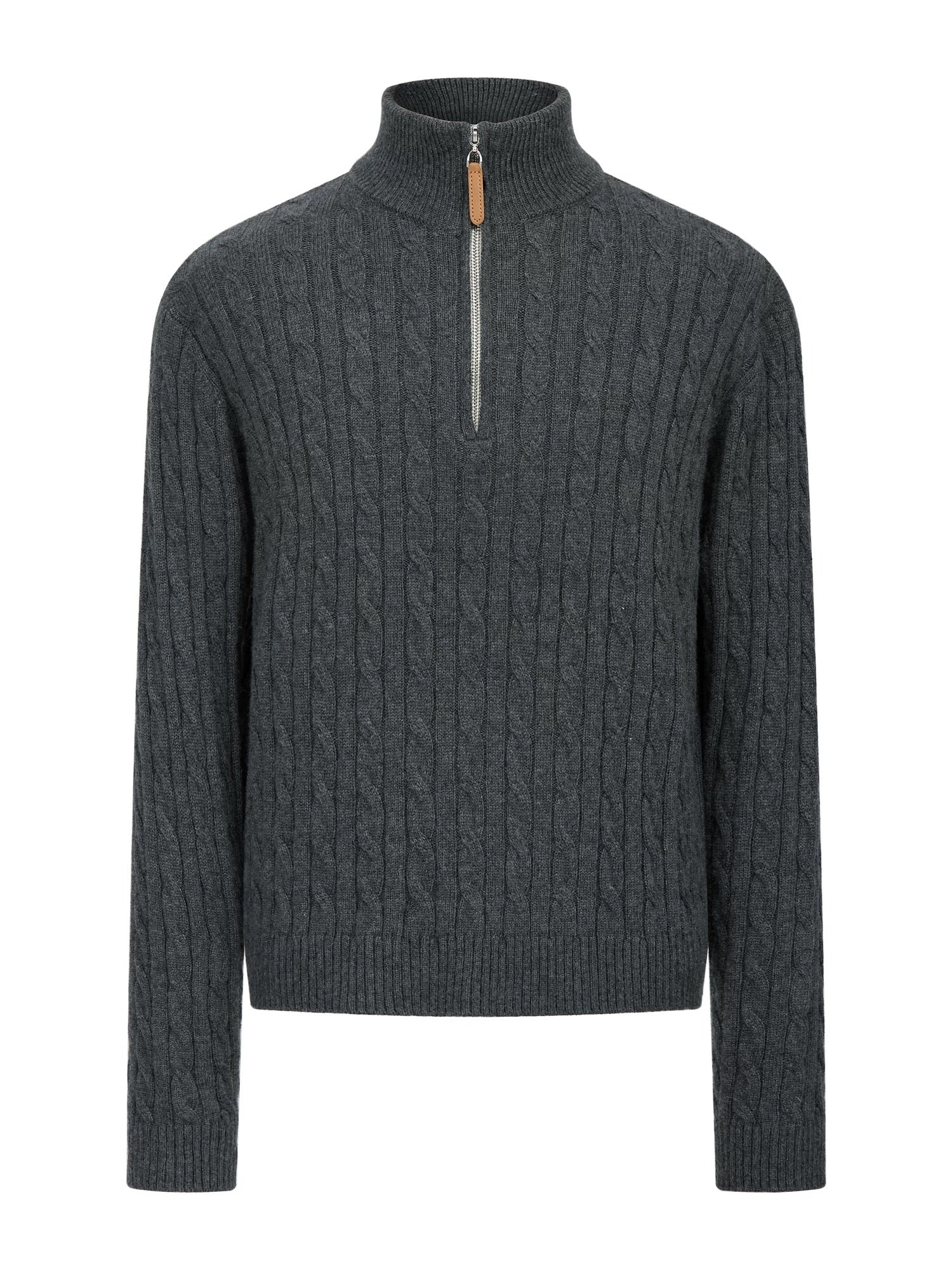 [FLAT ROOM] CABLE KNIT HALF-ZIP WOOL SWEATER S0187