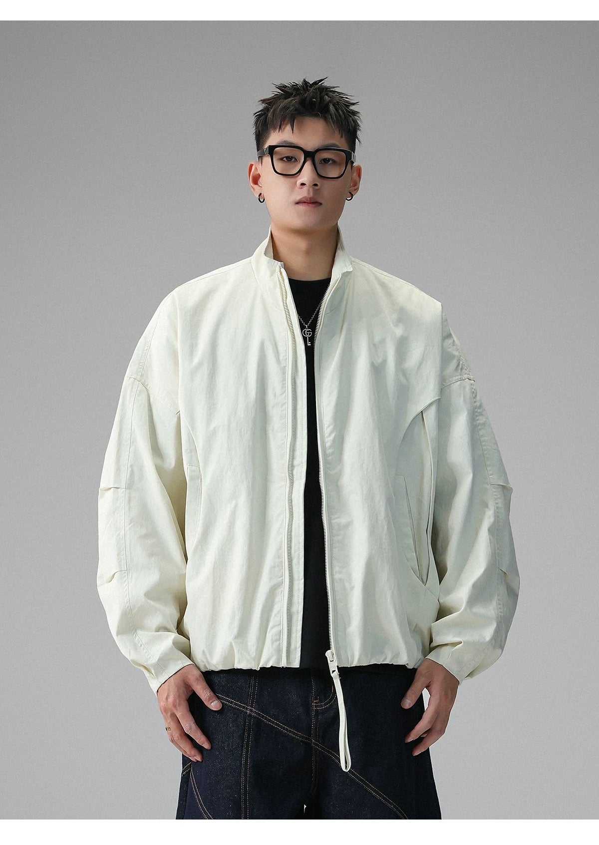 American Stand-Collar Jacket – Vintage Minimalist Streetwear Outerwear T0025