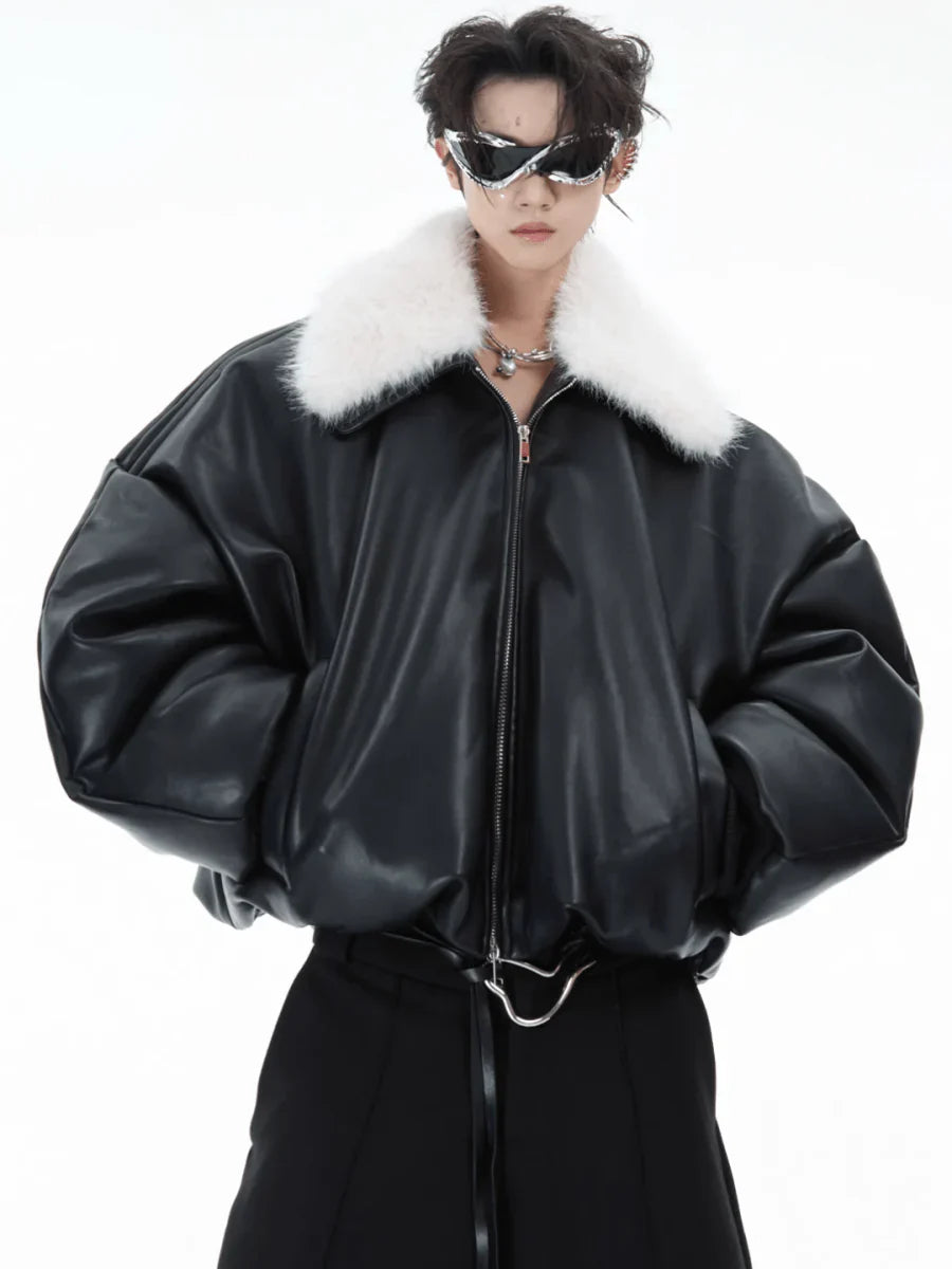 COTTON LEATHER JACKET T0090