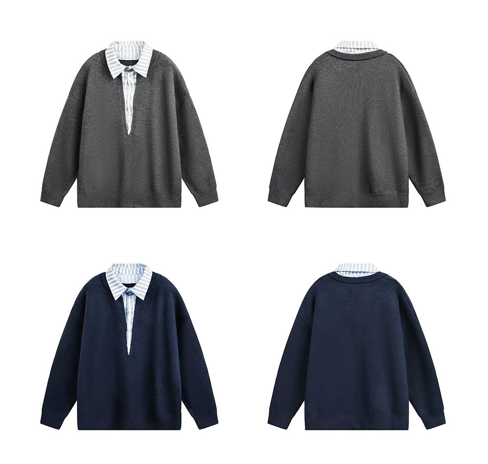 Men’s American Streetwear Loose Knit Sweater S0005