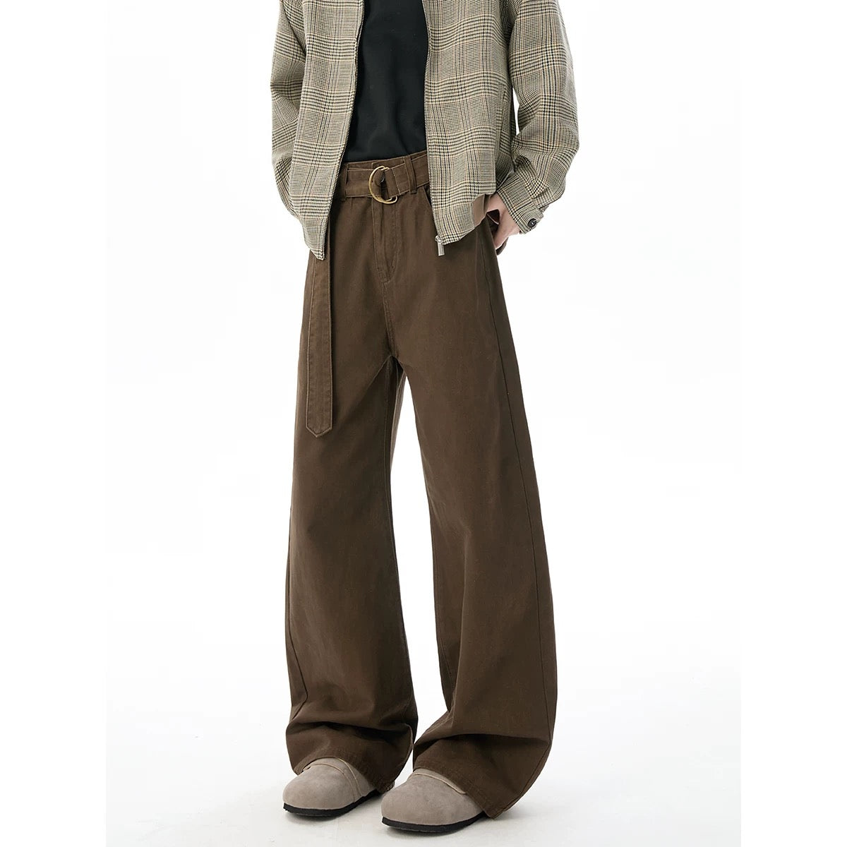 Men’s Vintage Clean Fit Cargo Pants – Loose Straight Utility Street Trousers B0067