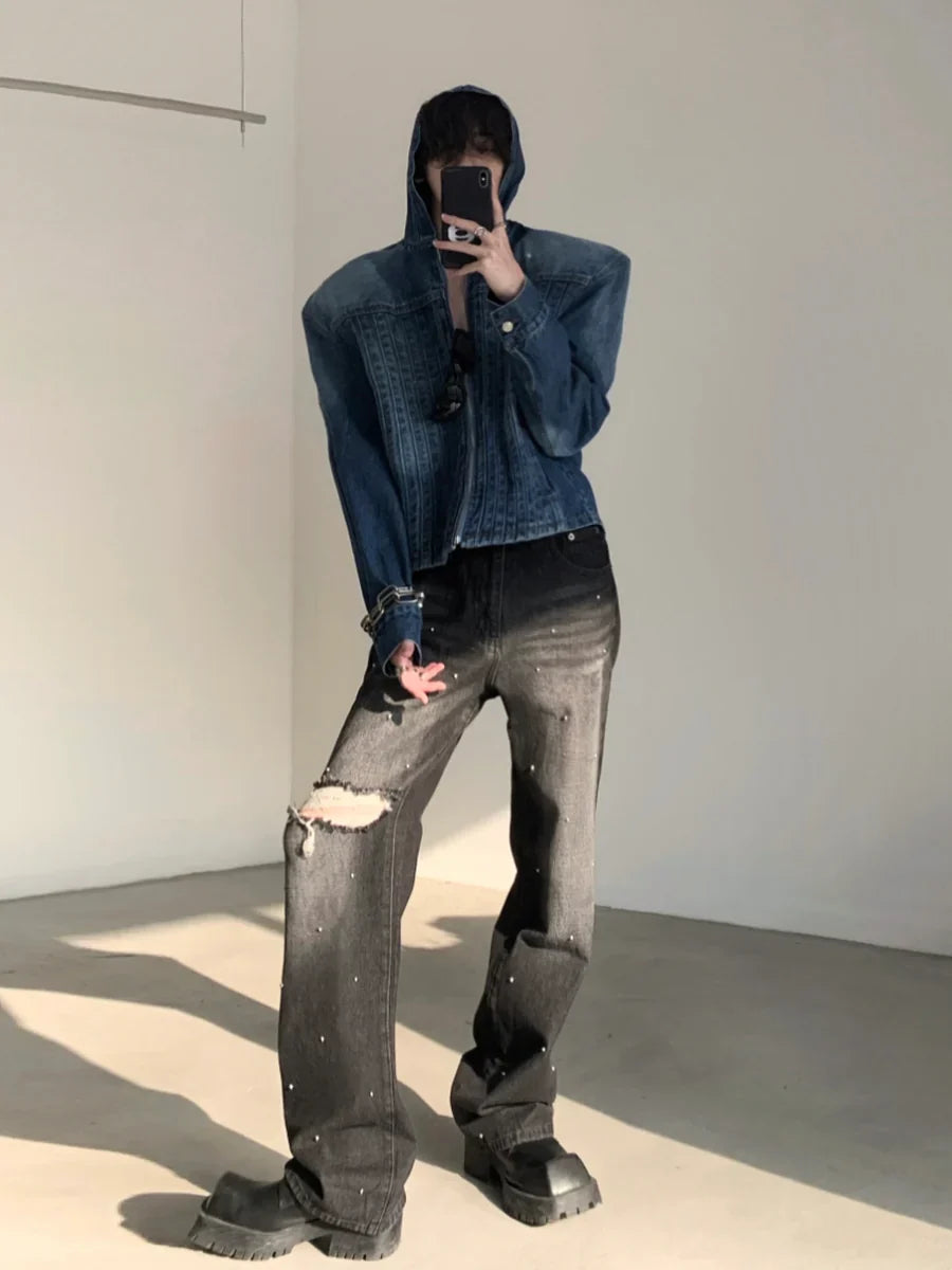 HIGH STREET HOODED DENIM JACKET T0101