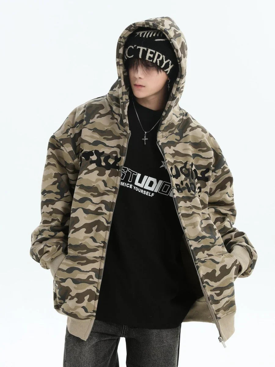 [INSstudios] FULL PRINT CAMOUFLAGE JACKET T0095