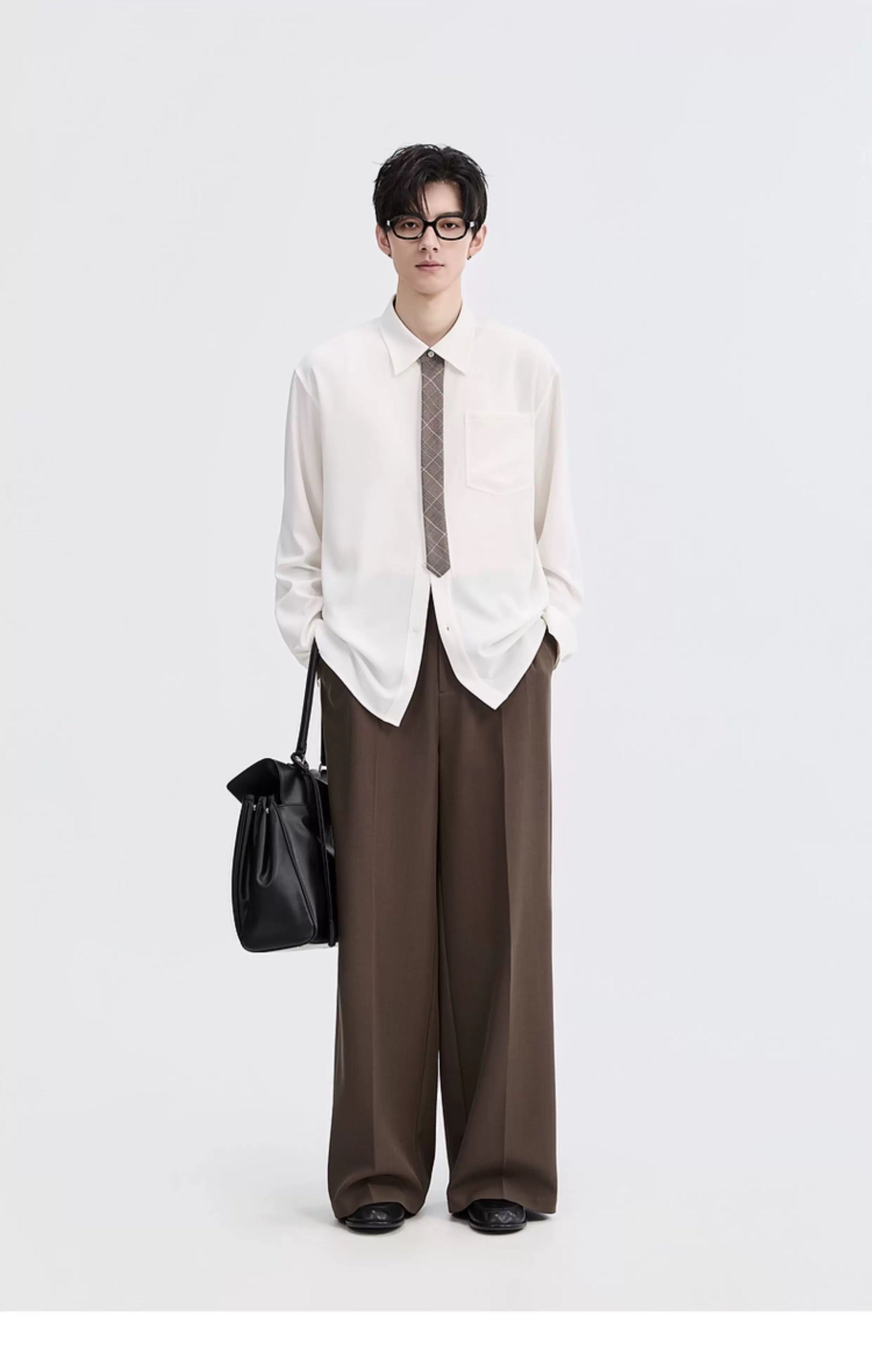 3-in-1 しわ防止＆カラーブロックシャツ - メンズ 秋冬 サーマル 長袖 トップス T0044