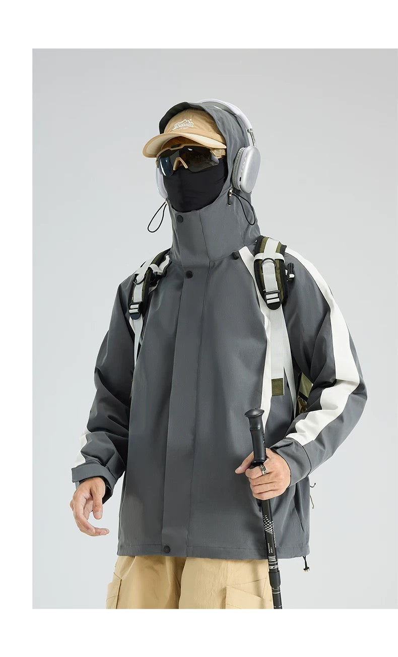 Men’s & Women’s 3-in-1 Outdoor Jacket – Waterproof Windproof Couple Shell Coat T0041