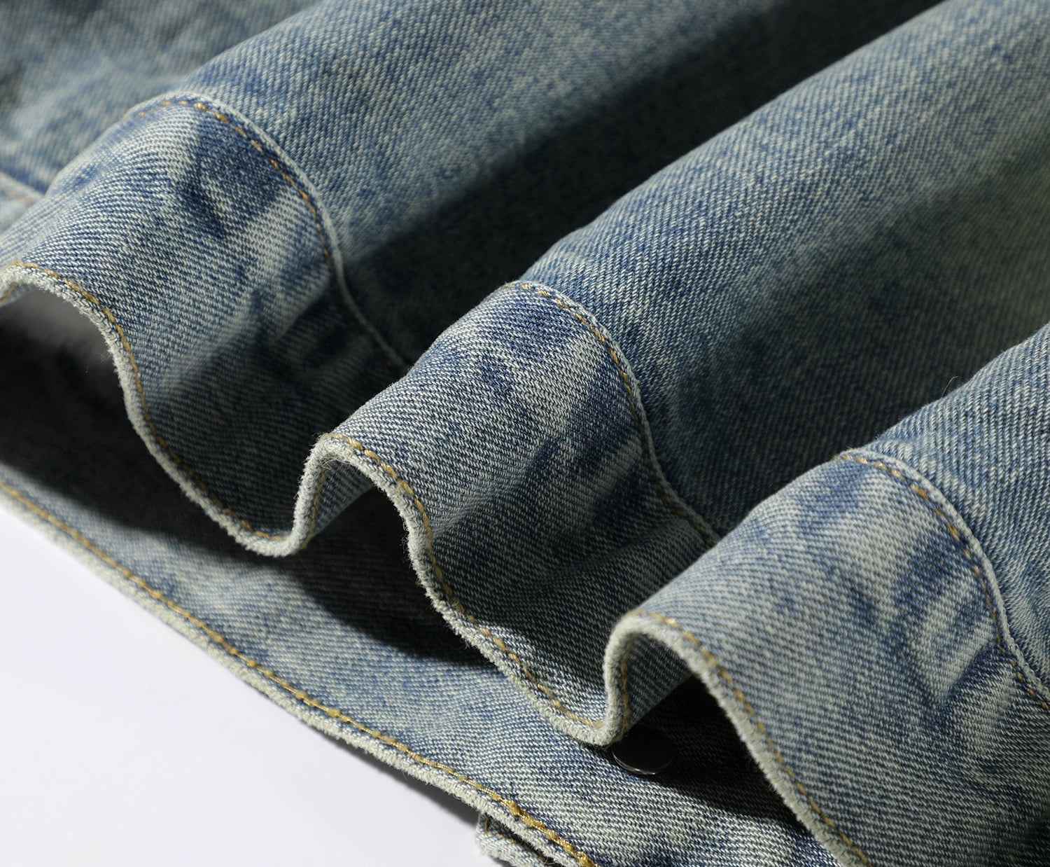 Men’s Vintage Denim Jacket – American Retro Washed Jean Outerwear T0068