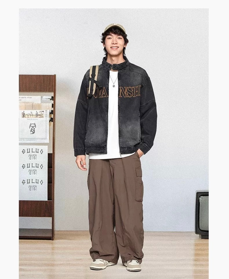 American Utility Work Jacket – Vintage Streetwear Cotton Coat for Men T0031