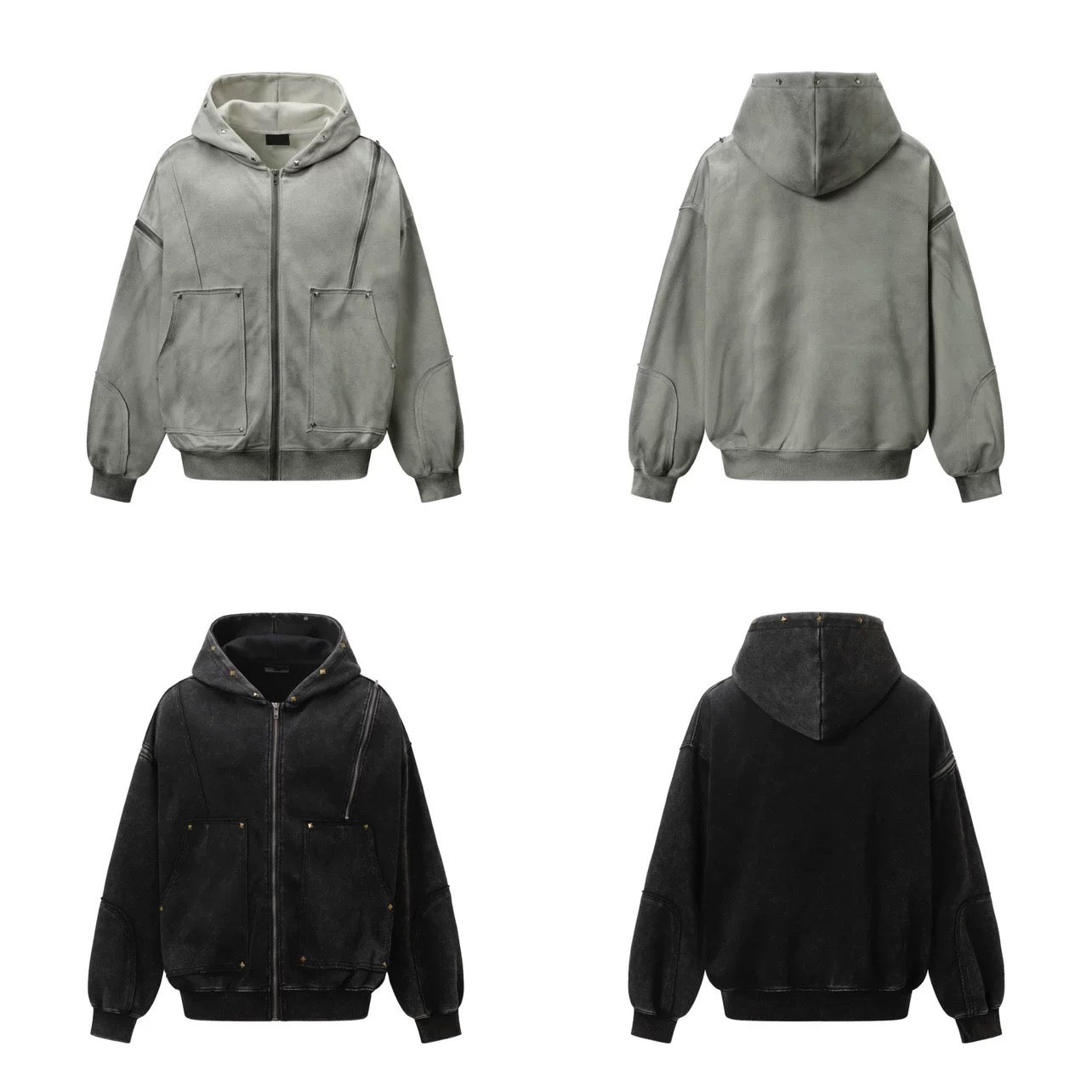 Sudadera con capucha y cremallera para hombre T0281