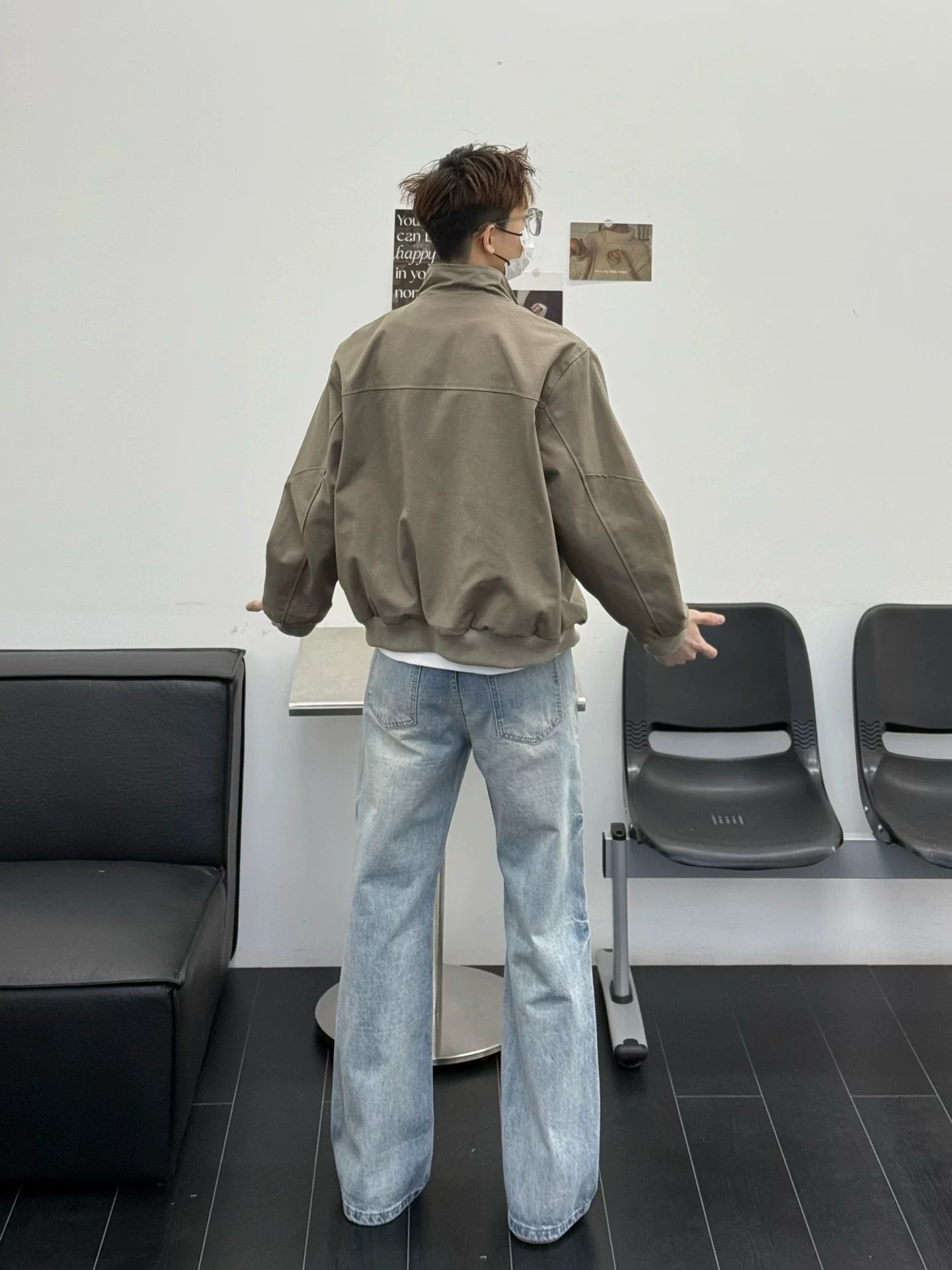 Men’s Stand Collar Jacket – Minimal Clean Fit Streetwear Outerwear T0166