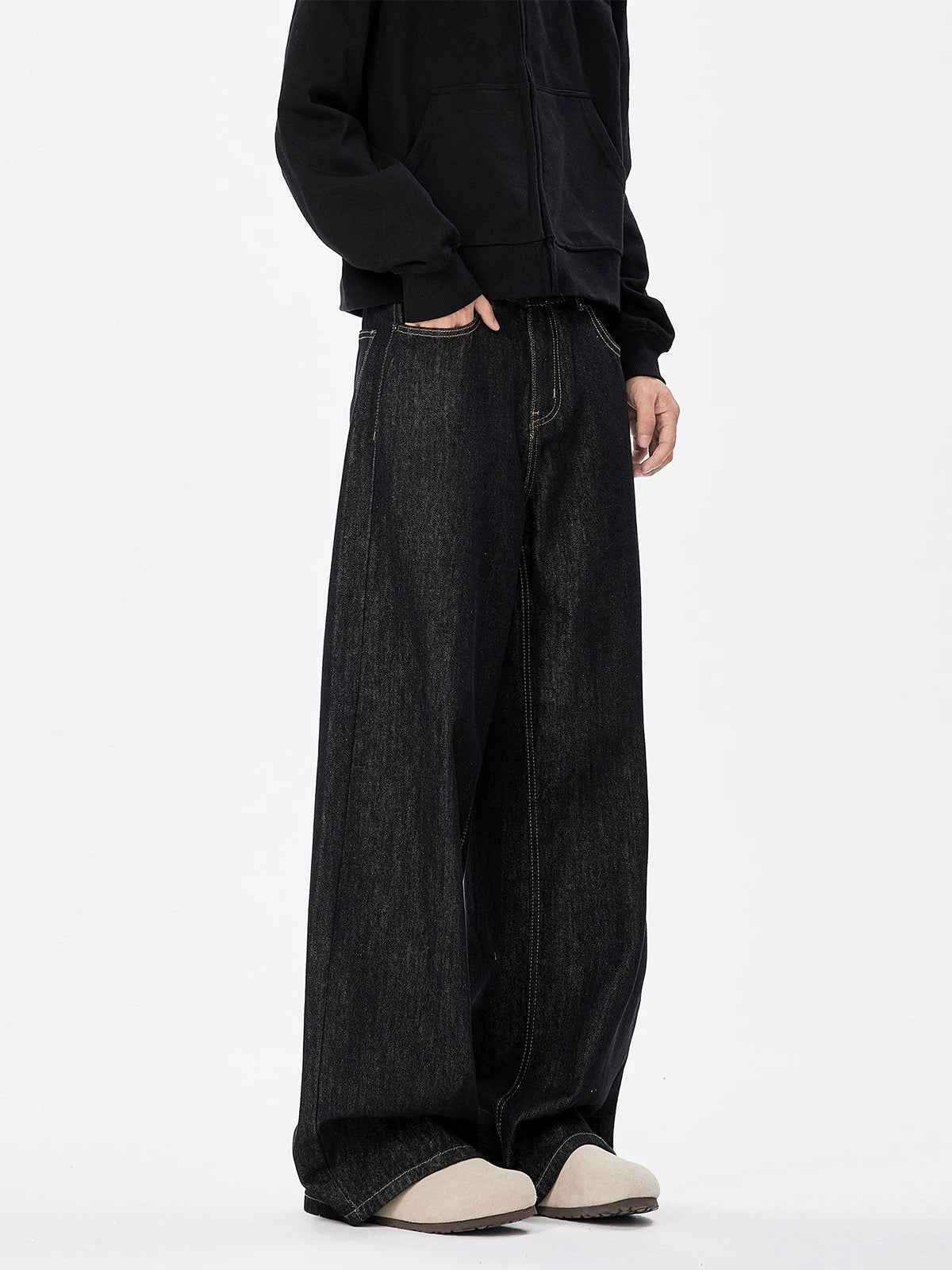 [FLAT ROOM] CLEANFIT STACKED WIDE LEG JEANS B0302