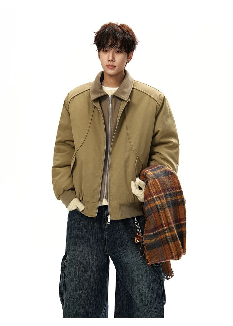 Men’s Designer Contrast Splice Lapel Jacket T0252