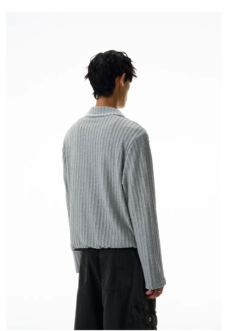 Men’s Long-Sleeve Cotton Polo – Streetwear Style S0015