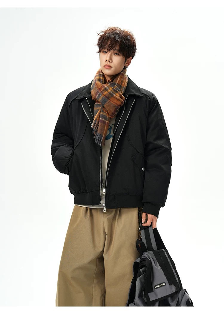 Men’s Designer Contrast Splice Lapel Jacket T0252