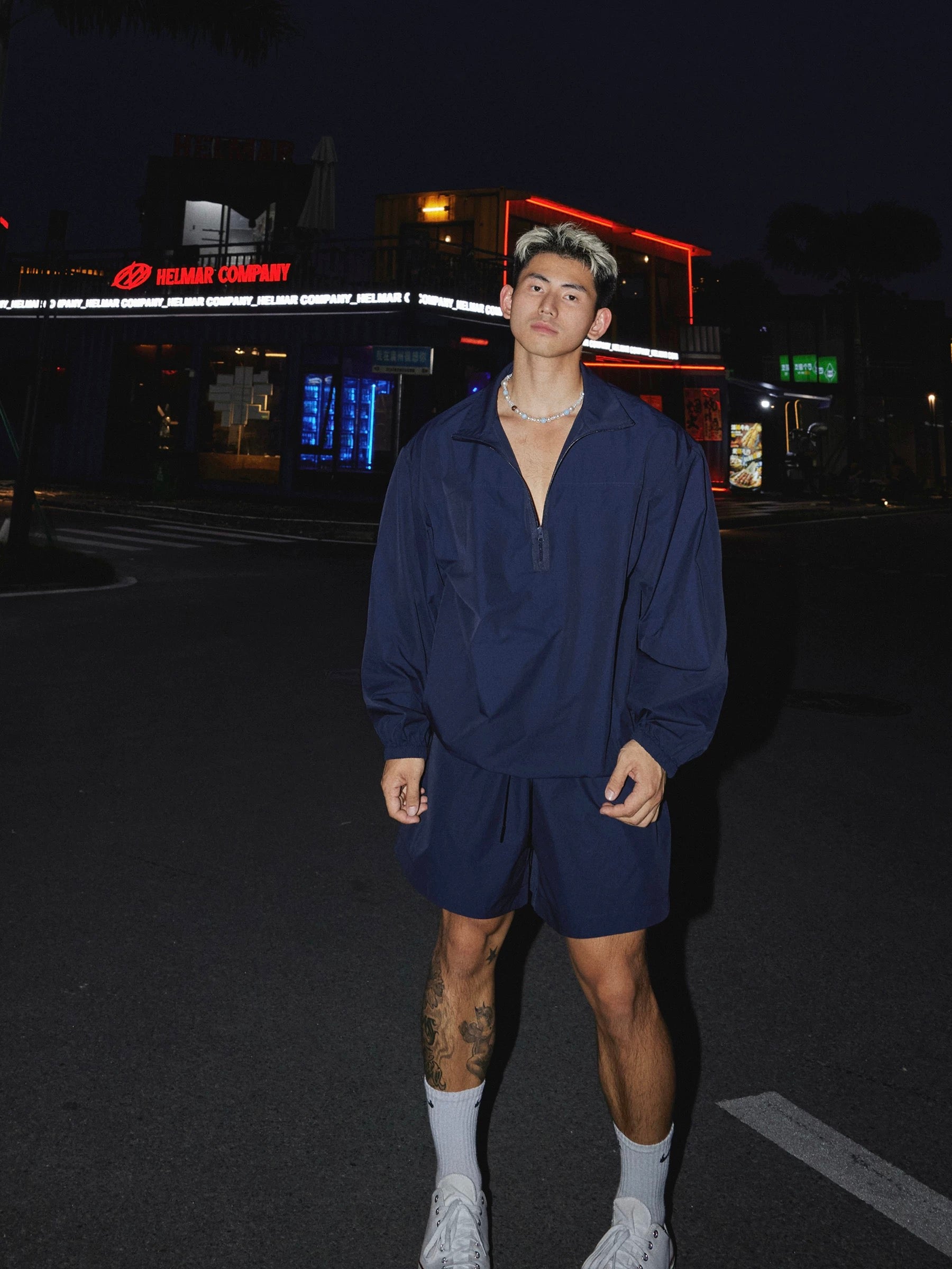 Men’s Retro Sport Lounge Set | Lightweight Fall Tracksuit with Loose Pullover & ShortsT0055