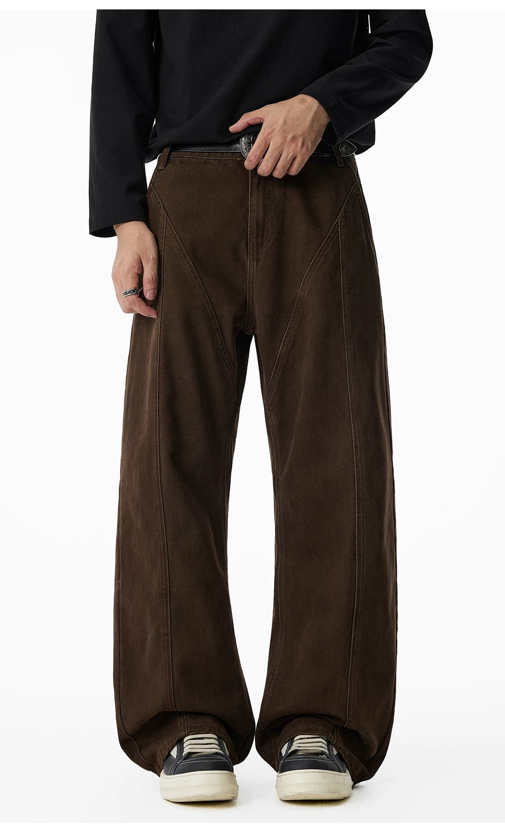 Men’s Vintage American Wide-Leg Denim Jeans B0012