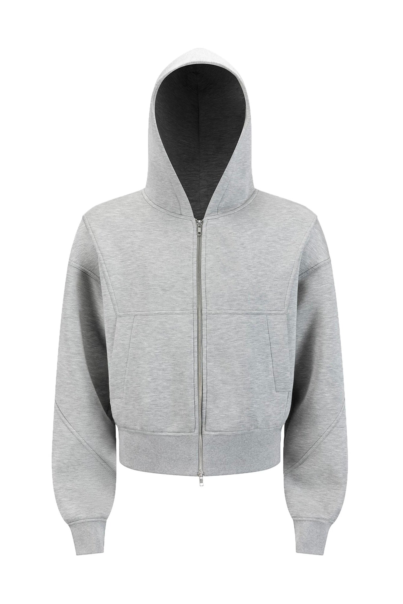 [FLAT ROOM] STRUCTURED BOX CUT ZIP-UP HOODIE S0210
