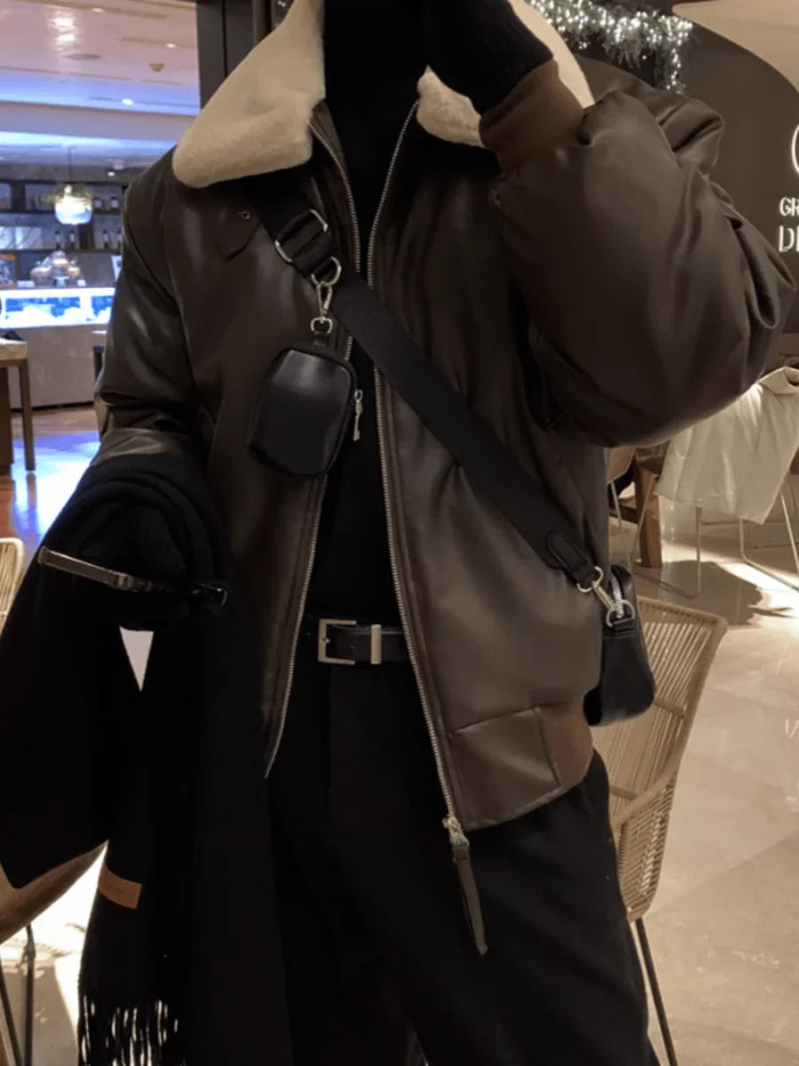 KOREAN LAMB WOOL COTTON COAT JACKET T0106