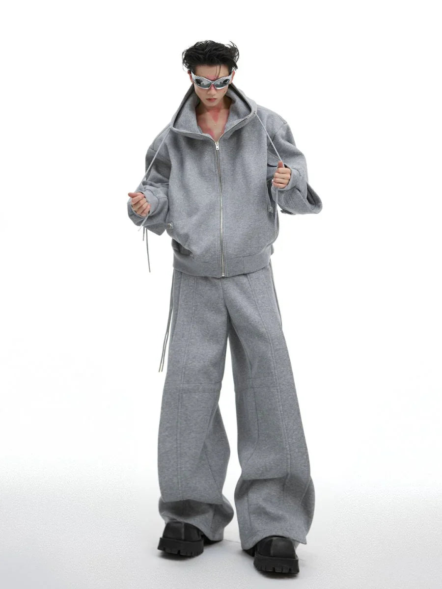 LOOSE HOODED SWEATER JACKET + BOTTOMS S0059