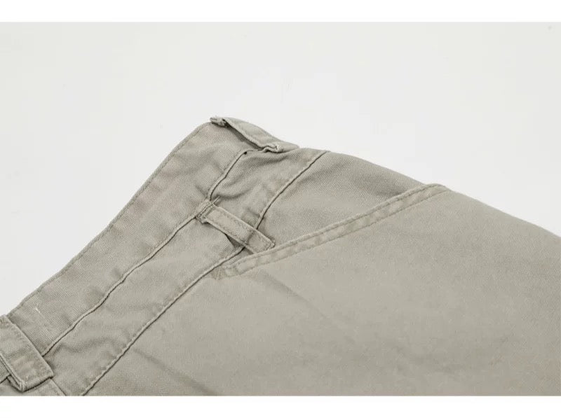 Men’s Vintage American Straight-Leg Cargo Pants – Retro Utility Streetwear Trousers B0045