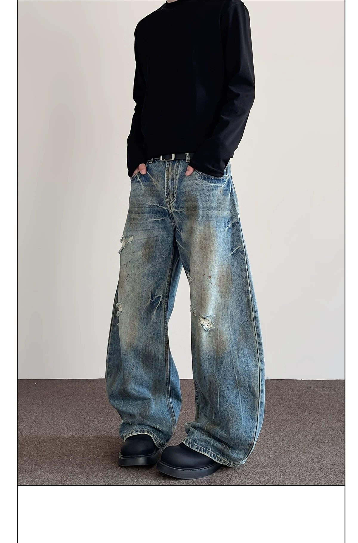 Men’s American Vintage Wide-Leg Denim Jeans B0021