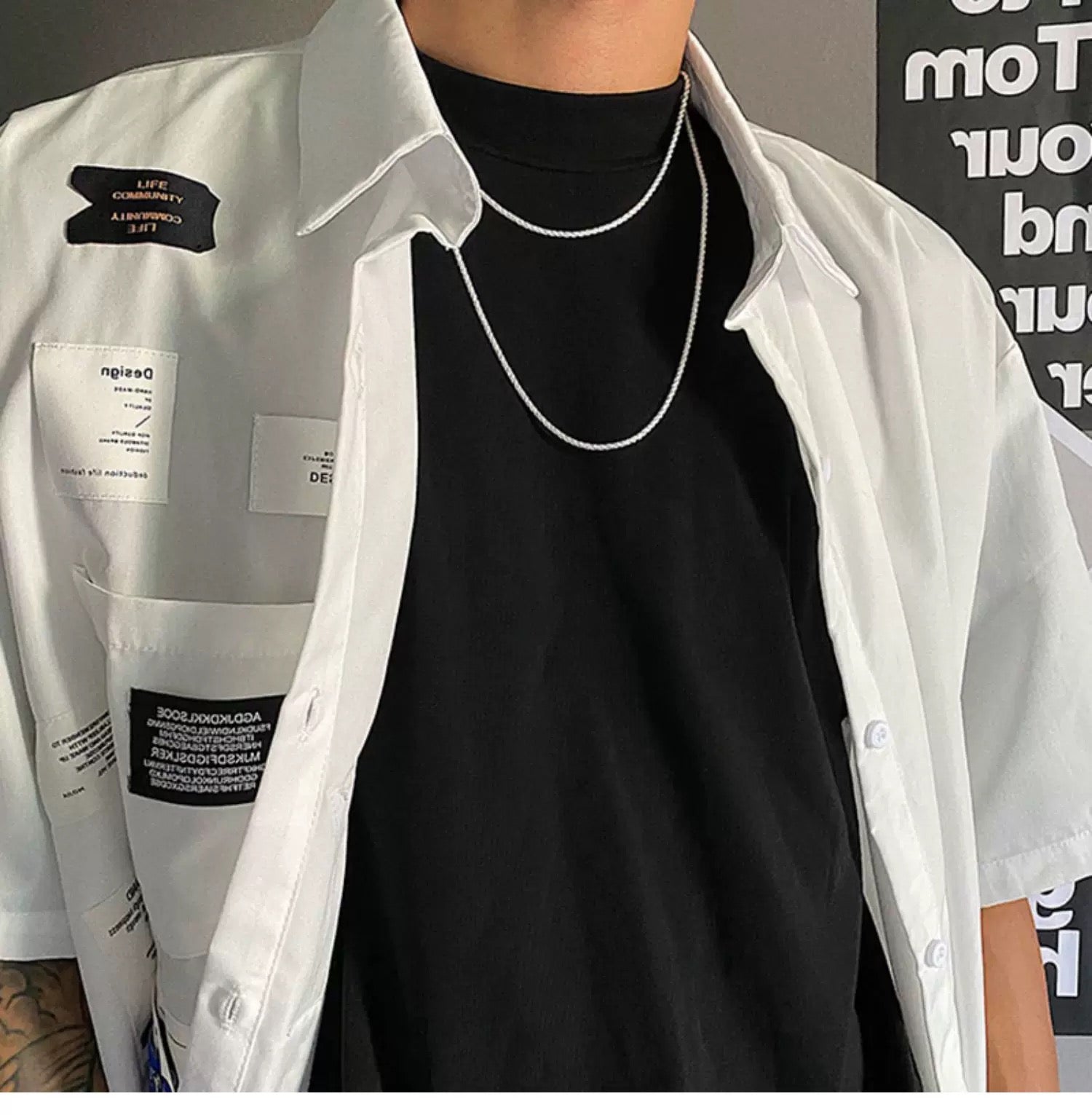 Collar unisex Galaxy Shine | Cadena minimalista de lujo con acabado arena brillante O0008