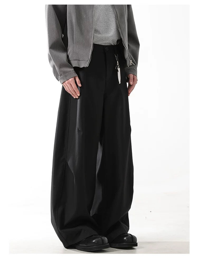 Men’s American Vintage Curved-Cut Trousers – Loose Fit Retro Streetwear Pants B0091