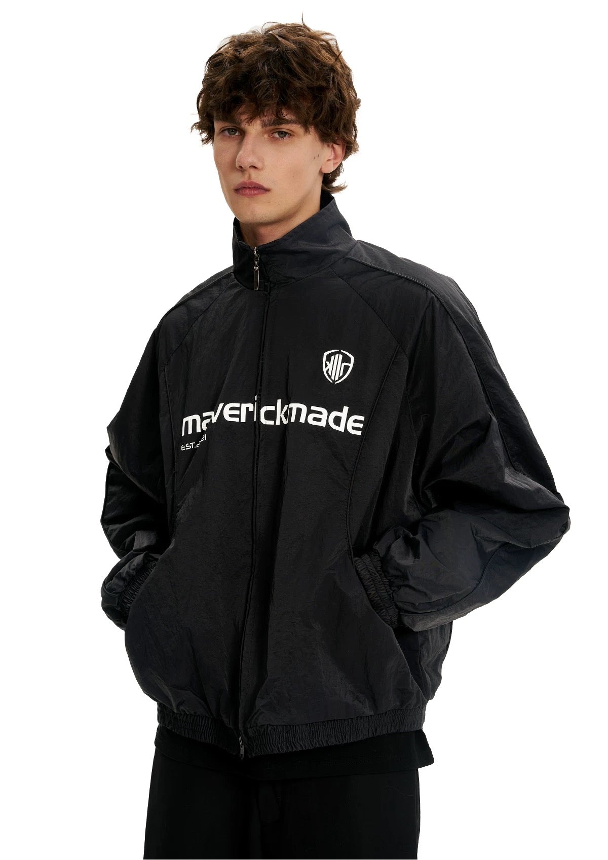 American Letter Print Jacket – Vintage Streetwear Varsity Zip Jacket T0026