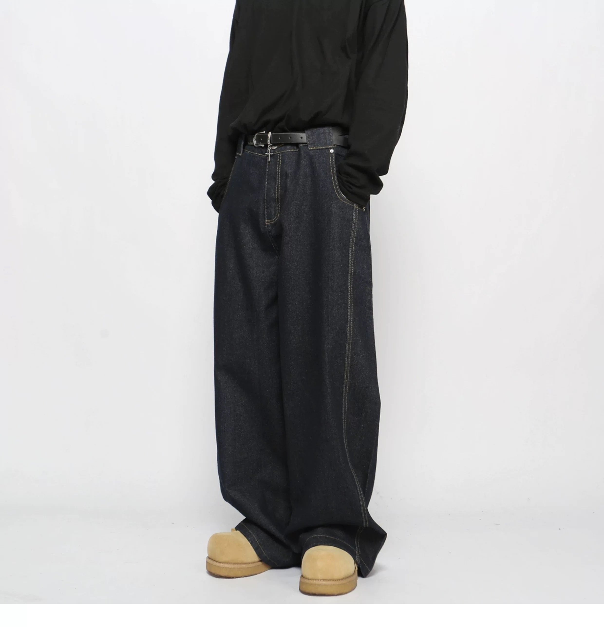 Vaqueros de pierna ancha estilo vintage americano para hombre B0026