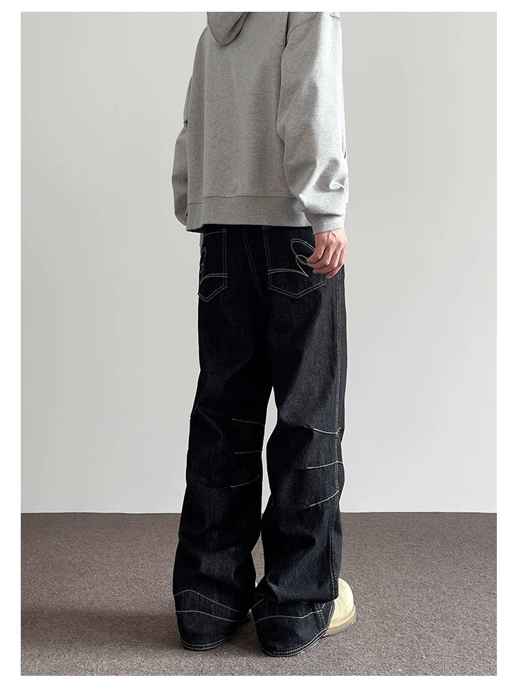 Men’s American Vintage Wide-Leg Denim Jeans B0018