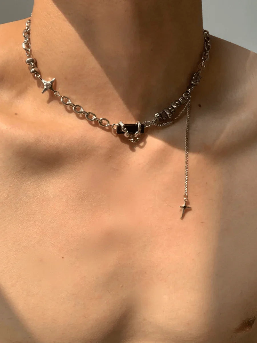 SILVER NECK CHAIN JEWELRY NECKLACE A0040