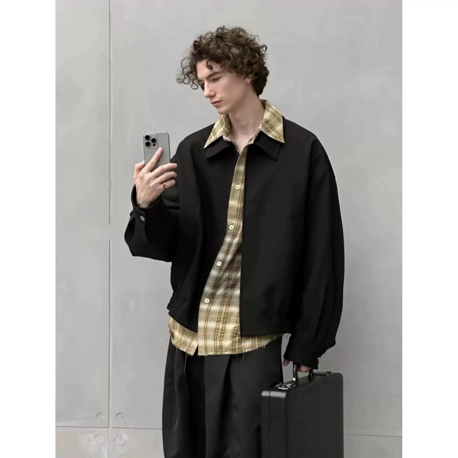 Men’s American Retro Commuter Jacket – Minimal Vintage Street Outerwear T0061