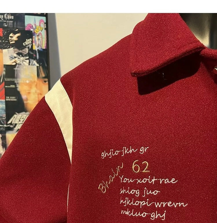 Chaqueta corta de lana – Prenda de abrigo vintage estilo urbano americano T0024