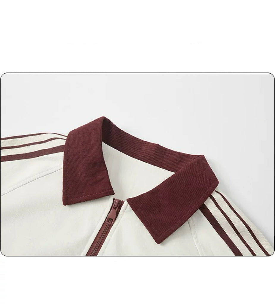 Chaqueta unisex vintage a rayas – Ropa de calle retro americana T0082