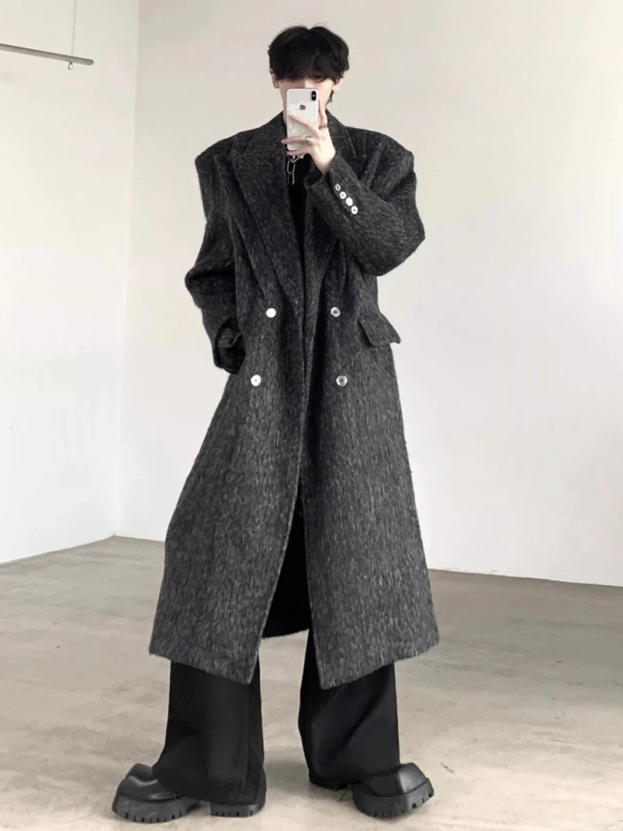 [AUTUMNWIND] GRAY MID-LENGTH TRENCH COAT T0102